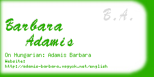 barbara adamis business card